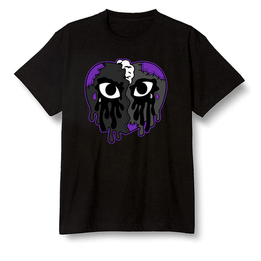 Pop Colour AJ13 Retro Court Purple - i crying heart - Black Men T-shirt