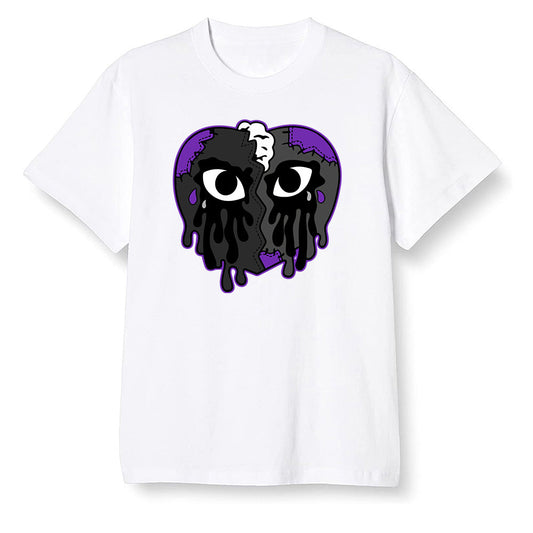 Pop Colour AJ13 Retro Court Purple - i crying heart - White Men T-shirt