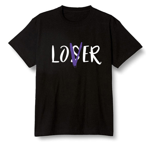 Pop Colour AJ1 Retro High OG Court Purple - loser lover  - Black Men T-shirt