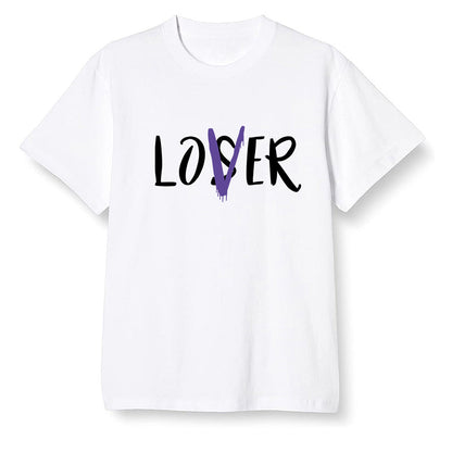 Pop Colour AJ1 Retro High OG Court Purple - loser lover  - White Men T-shirt