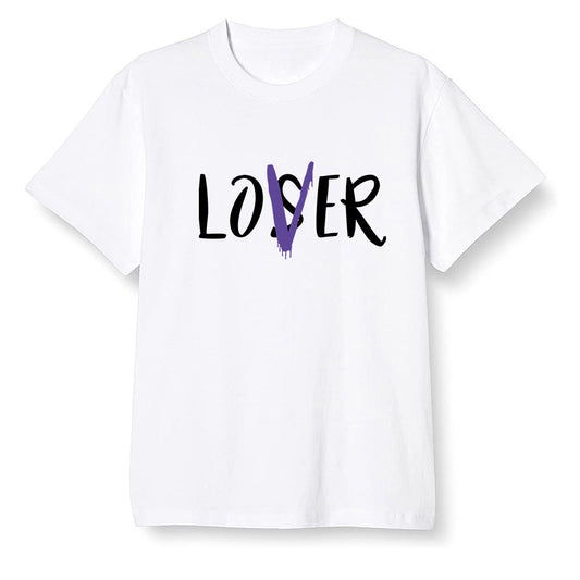 Pop Colour AJ1 Retro High OG Court Purple - loser lover  - White Men T-shirt