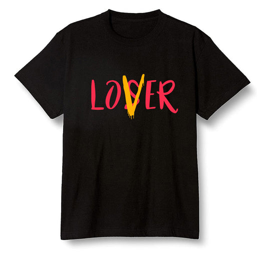 Pop Colour AJ1 Retro High OG Light Fusion Red - loser lover  - Black Men T-shirt