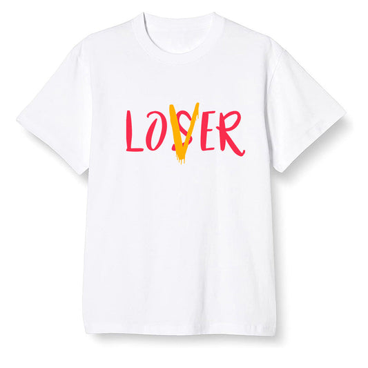 Pop Colour AJ1 Retro High OG Light Fusion Red - loser lover  - White Men T-shirt
