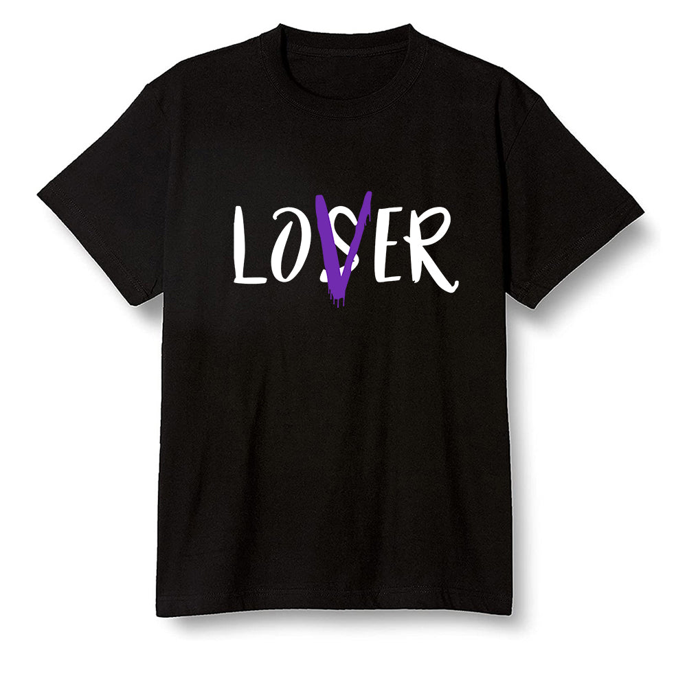Pop Colour AJ13 Retro Court Purple - loser lover - Black Men T-shirt