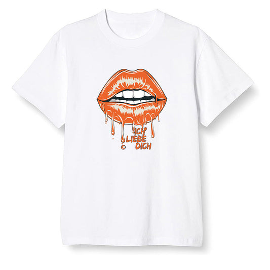 Pop Colour AJ1 Retro High OG Electro Orange - love you_red lips - White Men T-shirt