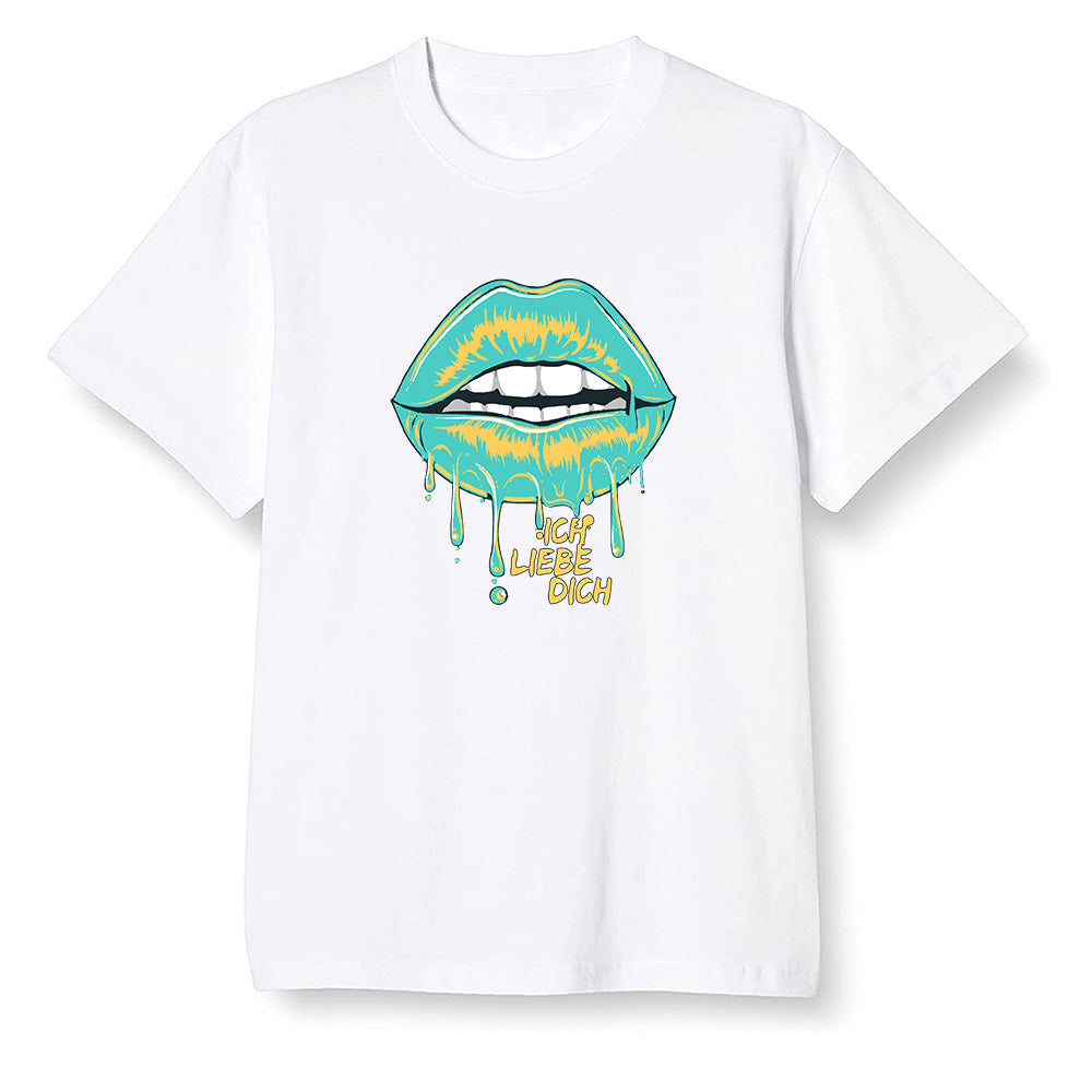 Pop Colour AJ1 Retro High OG Tokyo Bio Hack - love you_red lips - White Men T-shirt