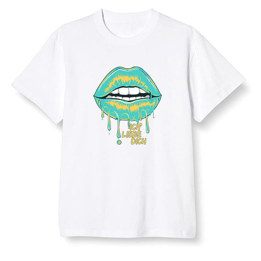 Pop Colour AJ1 Retro High OG Tokyo Bio Hack - love you_red lips - White Men T-shirt