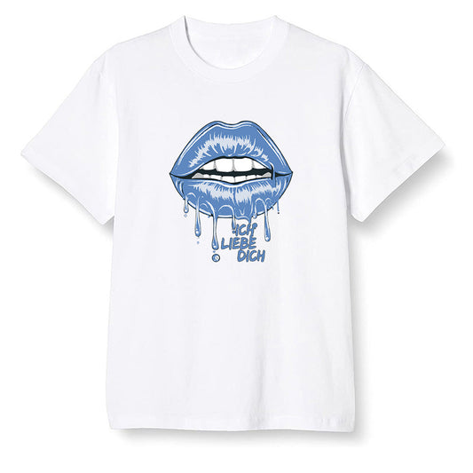 Pop Colour AJ1 Retro High OG Hyper Royal - love you_red lips - White Men T-shirt