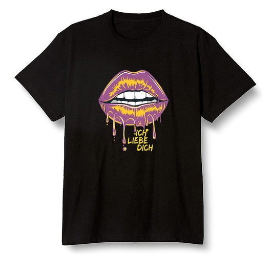 Pop Colour AJ1 Retro High OG Brotherhood - love you_red lips - Black Men T-shirt