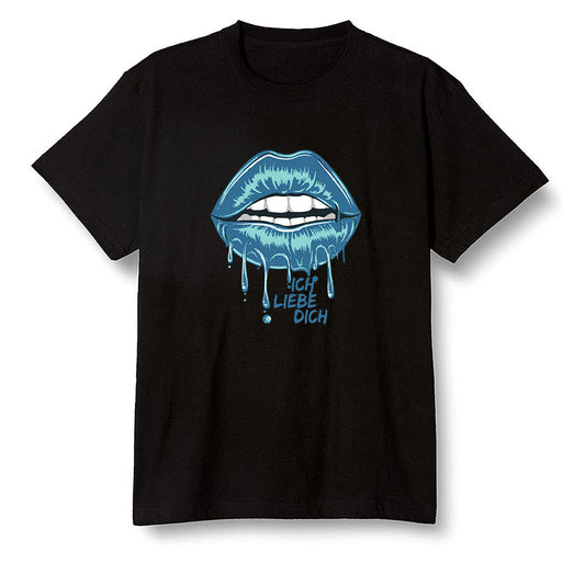 Pop Colour AJ1 High OG TIE DYE - love you_red lips - Black Men T-shirt