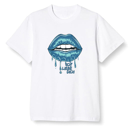 Pop Colour AJ1 High OG TIE DYE - love you_red lips - White Men T-shirt