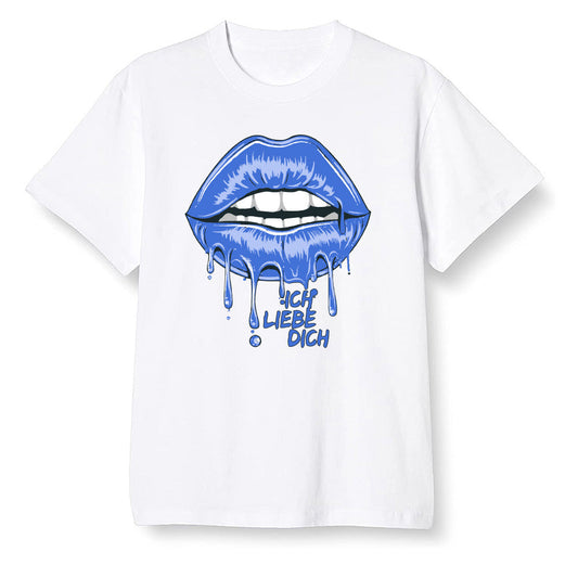 Pop Colour AJ13 Retro Black Royal - love you_red lips - White Men T-shirt