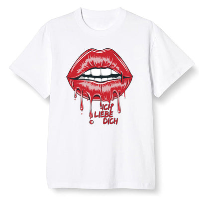 Pop Colour AJ13 Retro HE Got Game - love you_red lips - White Men T-shirt