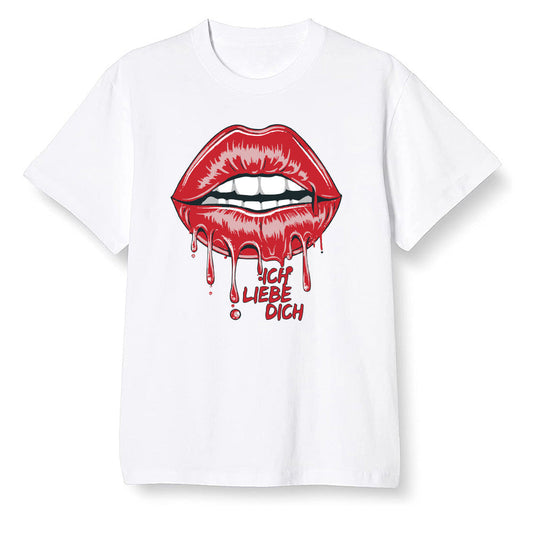 Pop Colour AJ13 Retro HE Got Game - love you_red lips - White Men T-shirt