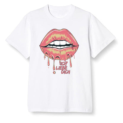 Pop Colour AJ13 Retro CNY - love you_red lips - White Men T-shirt
