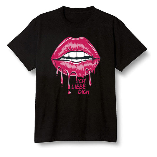 Pop Colour AJ13 Retro Gym Red Flint Grey - love you_red lips - Black Men T-shirt