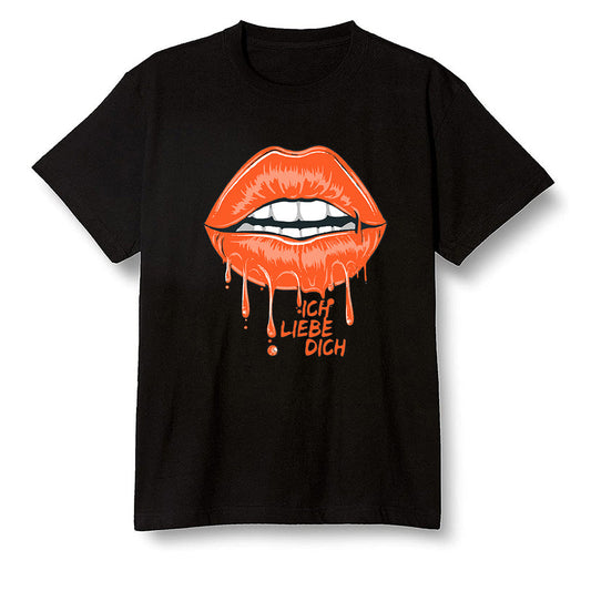 Pop Colour AJ6 Retro Black Infrared - love you_red lips - Black Men T-shirt
