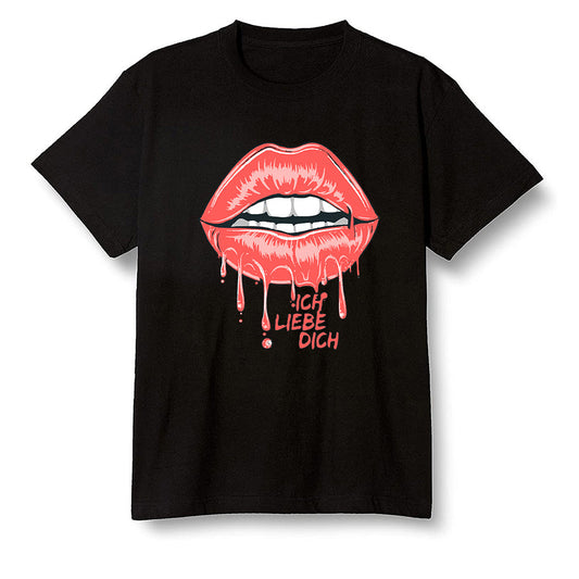 Nike Pop Colour AJ6 Retro Reflective Infrared - love you_red lips - Black Men T-shirt