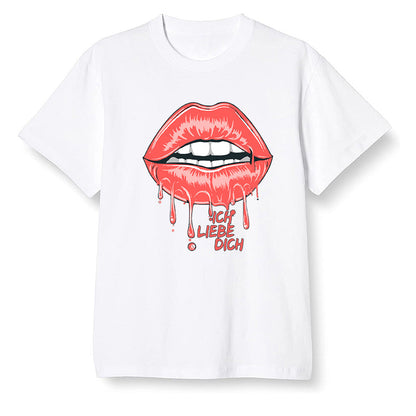Nike Pop Colour AJ6 Retro Reflective Infrared - love you_red lips - White Men T-shirt