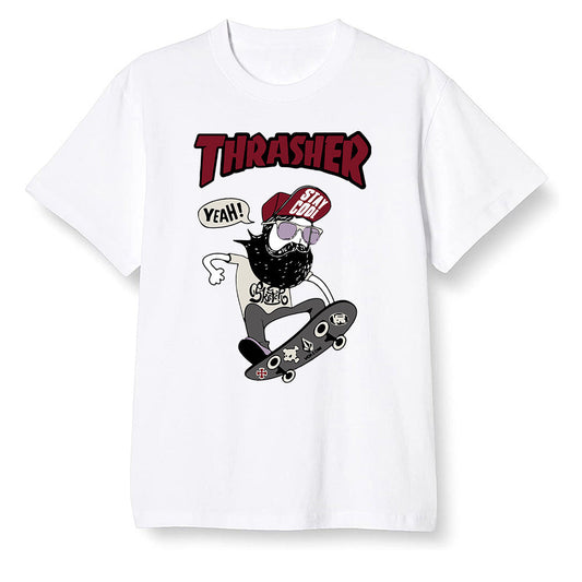 Pop Colour AJ1 Low Black Toe - skateboard hipster  - White Men T-shirt
