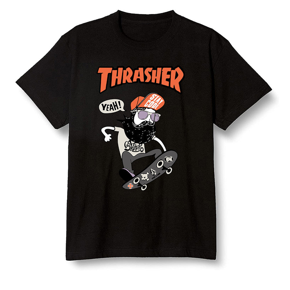 Pop Colour AJ1 Retro High OG Electro Orange - skateboard hipster  - Black Men T-shirt