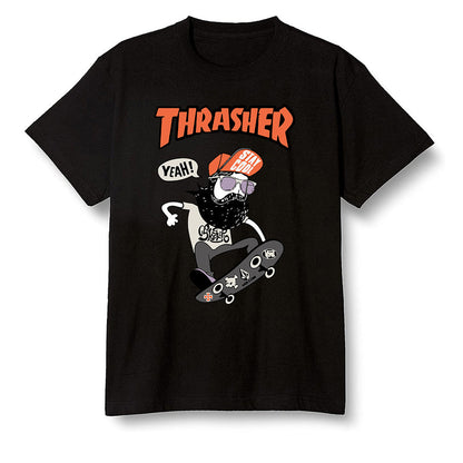 Pop Colour AJ1 Retro High OG Electro Orange - skateboard hipster  - Black Men T-shirt