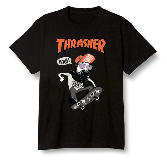 Pop Colour AJ1 Retro High OG Electro Orange - skateboard hipster  - Black Men T-shirt