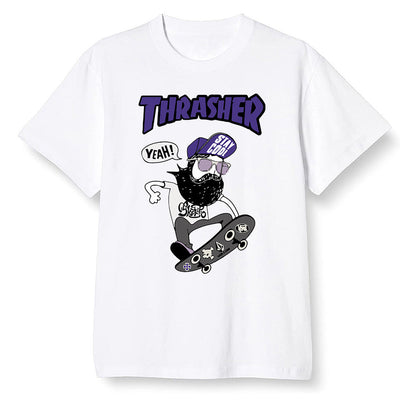 Pop Colour AJ1 Retro High OG Court Purple - skateboard hipster  - White Men T-shirt