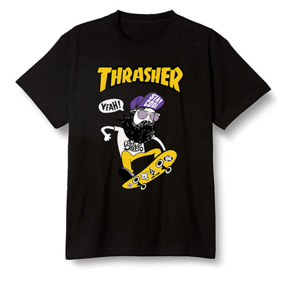 Pop Colour AJ1 Mid SE University Gold - skateboard hipster  - Black Men T-shirt