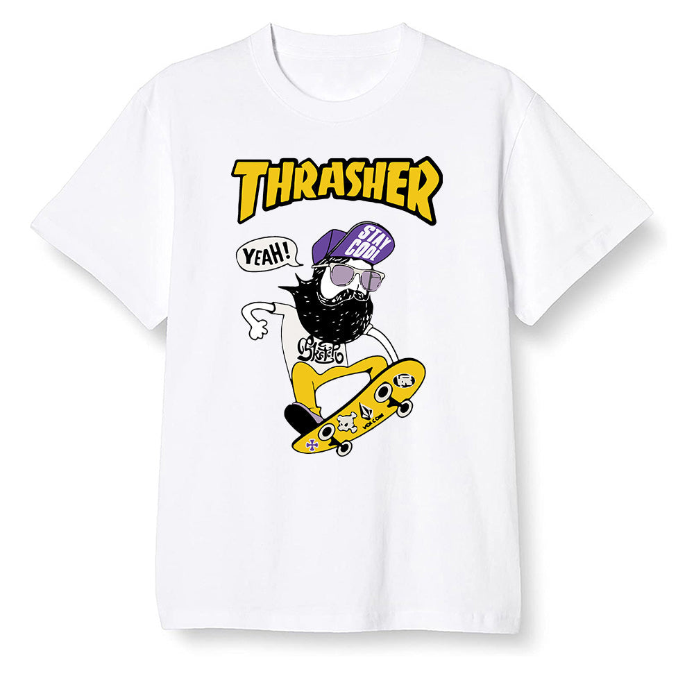 Pop Colour AJ1 Mid SE University Gold - skateboard hipster  - White Men T-shirt