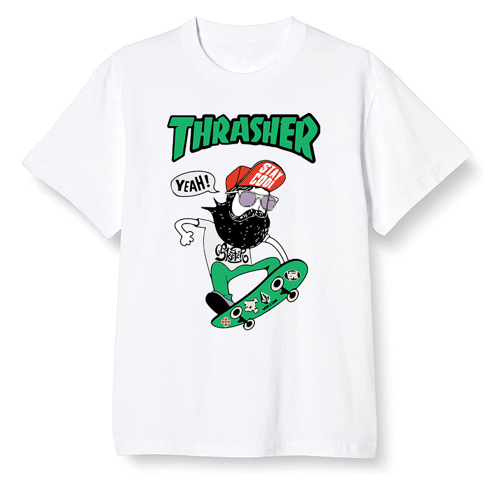 Pop Colour AJ1 High OG Lucky Green - skateboard hipster  - White Men T-shirt