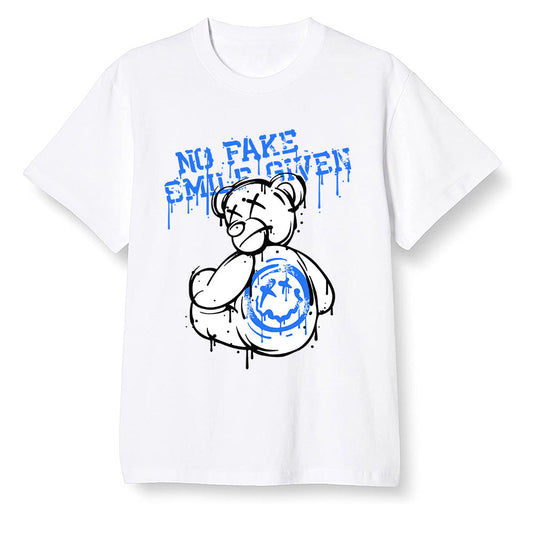 Pop Colour AJ13 Retro Black Royal - smiley teddy bear - White Men T-shirt