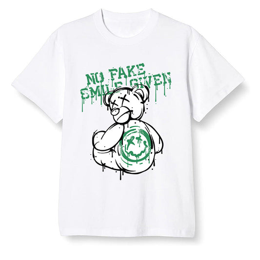Pop Colour AJ13 Retro 'Lucky Green' - smiley teddy bear - White Men T-shirt