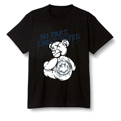 Pop Colour AJ13 Retro Flint - smiley teddy bear - Black Men T-shirt