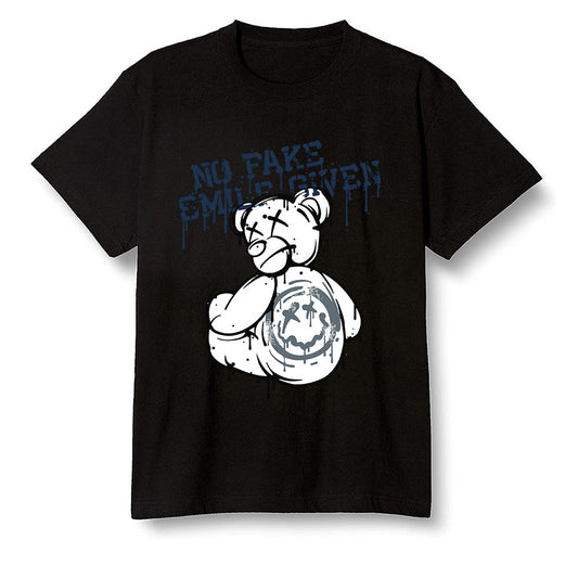 Pop Colour AJ13 Retro Flint - smiley teddy bear - Black Men T-shirt