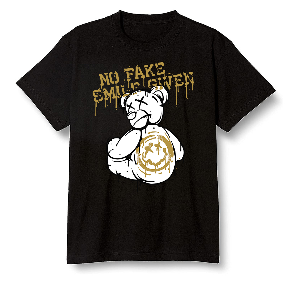 Pop Colour AJ6 Retro Dmp Defining Moments - smiley teddy bear - Black Men T-shirt