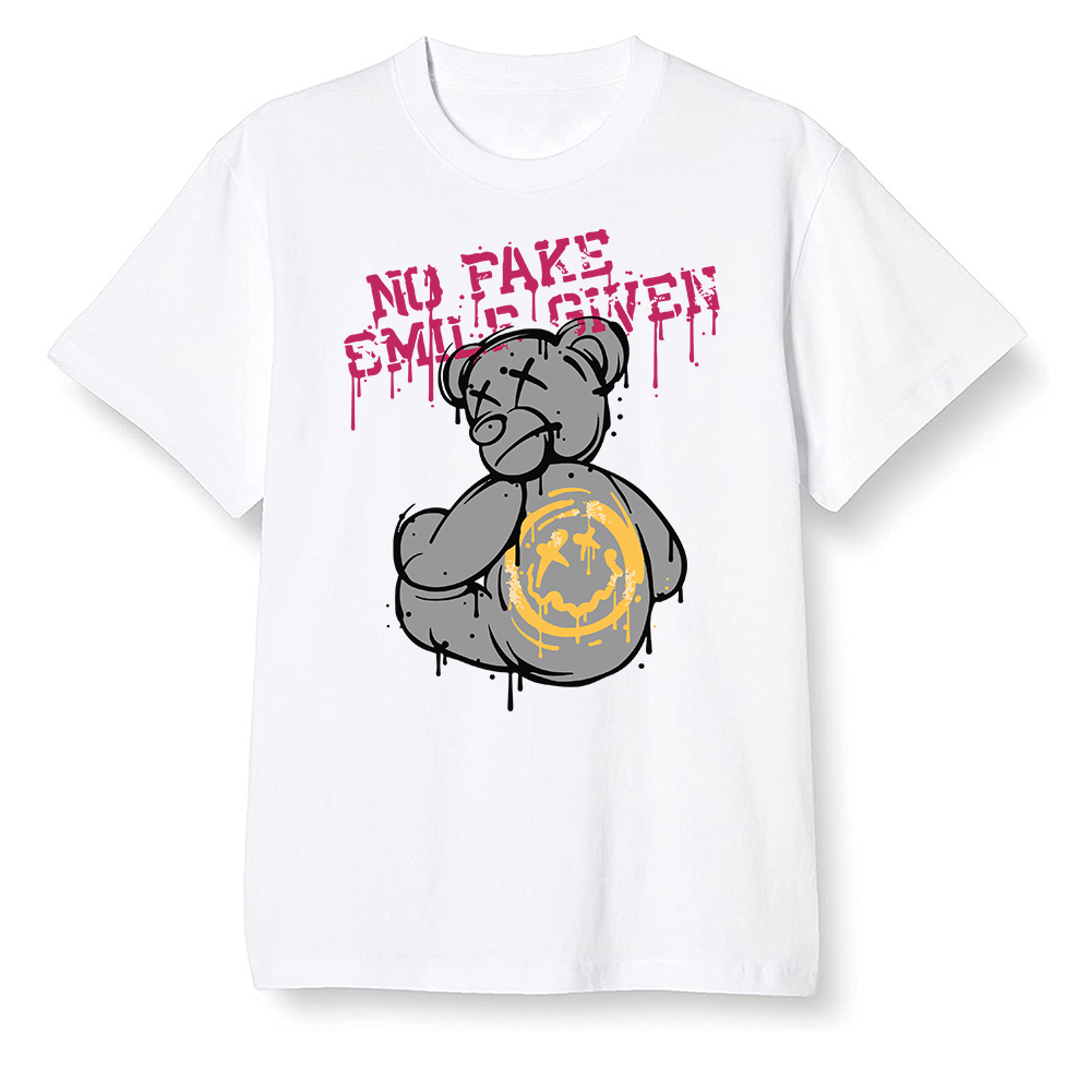 Pop Colour AJ6 Retro Bordeaux - smiley teddy bear - White Men T-shirt