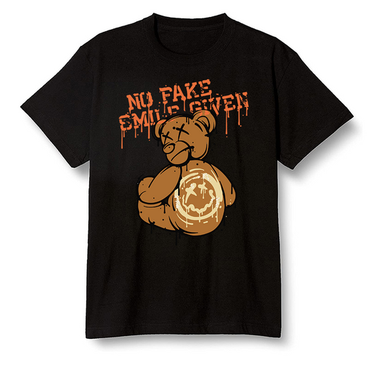 Pop Colour AJ6 Retro SP Travis Scott British Khaki - smiley teddy bear - Black Men T-shirt