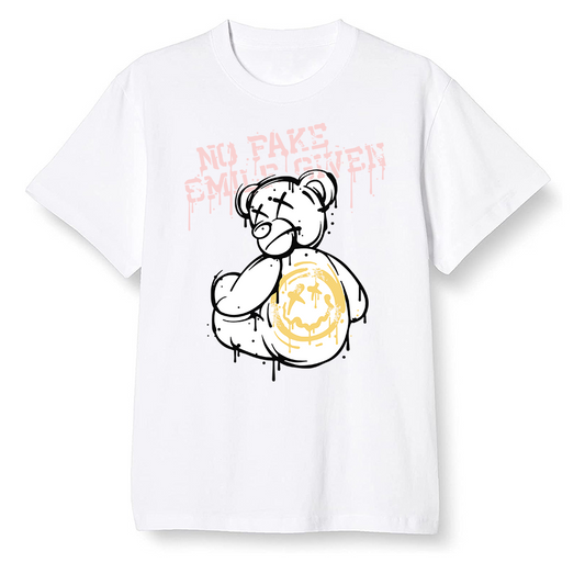 Pop Colour AJ6 Retro Gold Hoops - smiley teddy bear - White Men T-shirt